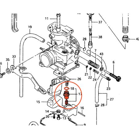 Service Moto Pieces|Carburateur - Siege + Pointeau - TS125R - TS200 - 13370-03D00|Pointeau - siege|9,50 €