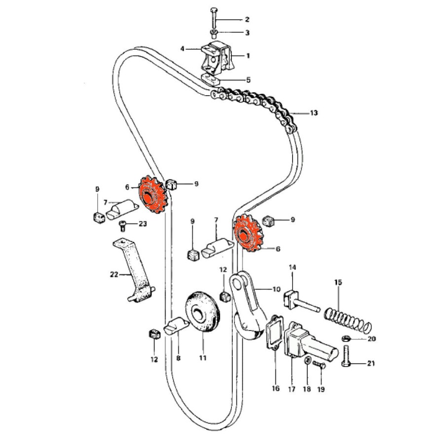 Distribution - Roulette, Galet de chaine - 12057-002 - KZ900 - KZ1000