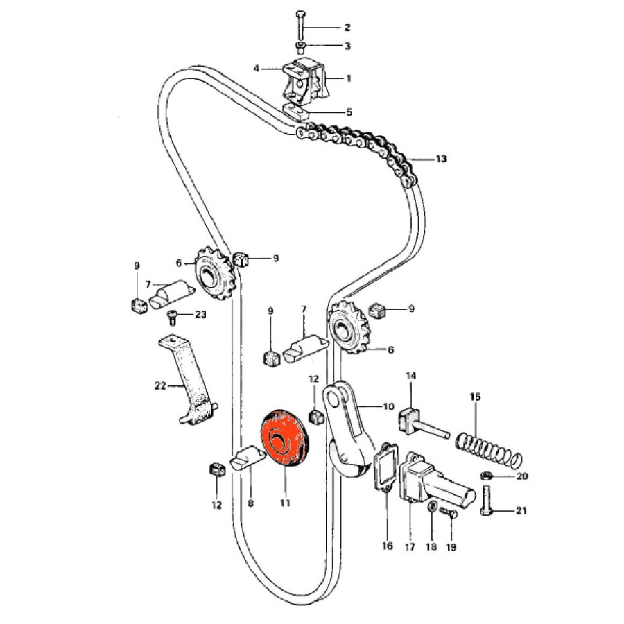 Service Moto Pieces|Distribution - Galet inferieur - 12055-002 - KZ900 - KZ1000|chaine|33,12 €