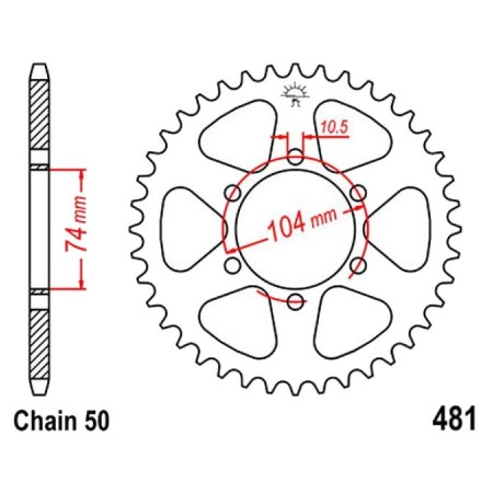 Transmission - Couronne - JTR 481 - 530 - 40 dents