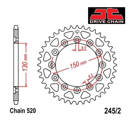 Transmission - Couronne - JTR - 245/2 - 520/38 dents