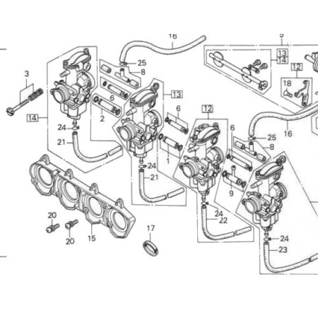 Pipe d'admission - Joint (x4) - CB650z - CB650b (RC03) - CB650c (RC05)