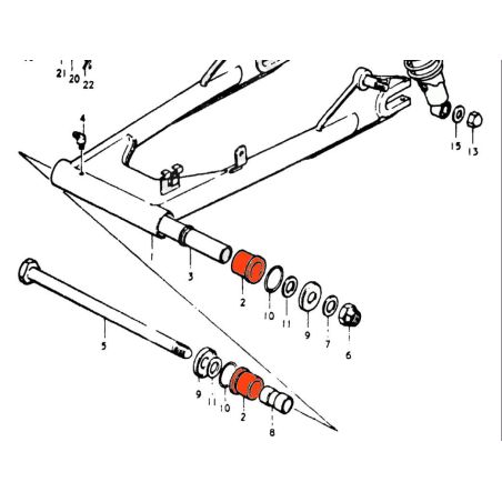 bras oscillant - Bague origine - (x1) - 09307-22003 -  (x1) - GT250 - GT380 - GT550 - GT750 