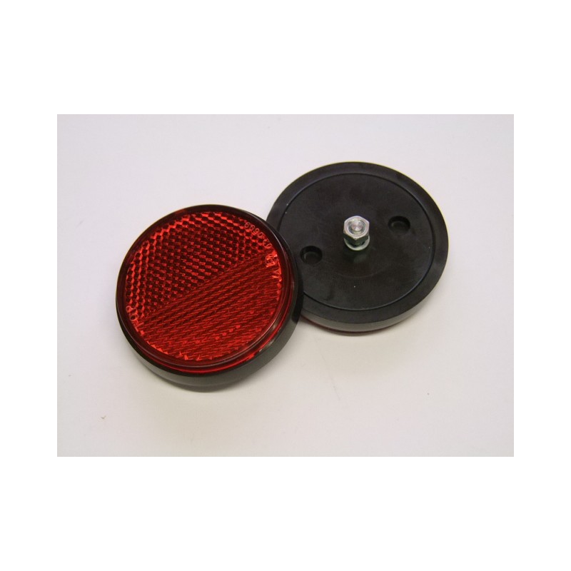 Reflecteur (x1) - Catadioptre Rouge/Noir - ø60 x M5 a visser