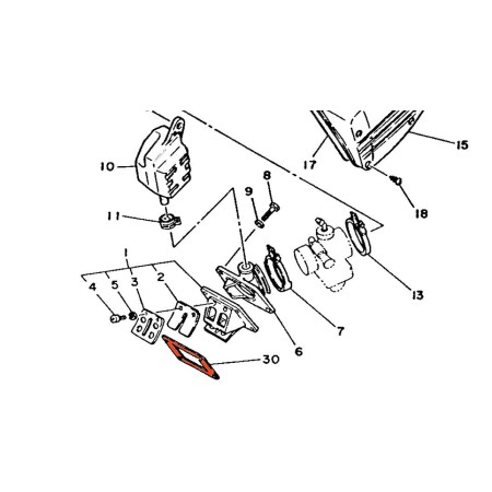 Moteur - Admission - Joint de siège de clapet - 10V-13621-00 - 	3TT-13621-00