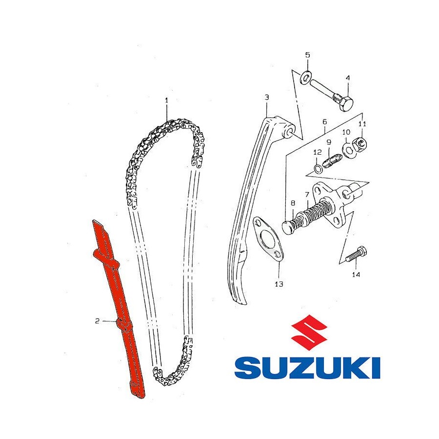 Moteur - distribution - Guide Chaine - 12771-05200 - DR125 - ... - GN125 - ... - GZ125