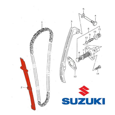 Moteur - distribution - Guide Chaine - 12771-05200 - DR125 - ... - GN125 - ... - GZ125