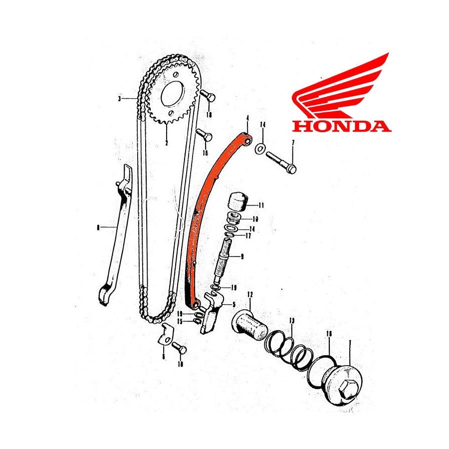 Service Moto Pieces|Distribution - Chaine - 25H - 100 maillons - Fermée - SL125 + ..... XL|1972 - CB125S|24,50 €