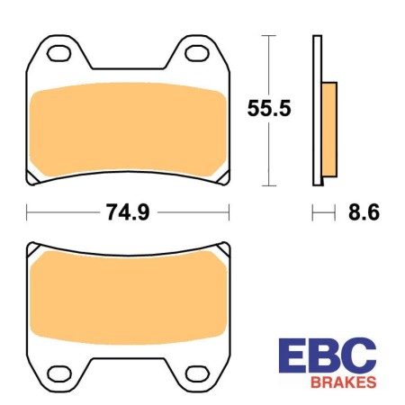 Service Moto Pieces|Frein - Jeu de Plaquettes - EBC - FA244 V - Suzuki - Yamaha - Aprilia - Ducati  - Brembo P4|Plaquette|34,50 €