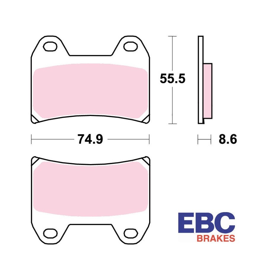 Frein - Jeu de Plaquettes - EBC - FA244HH - Suzuki - Yamaha - Aprilia - Ducati  - Brembo P4