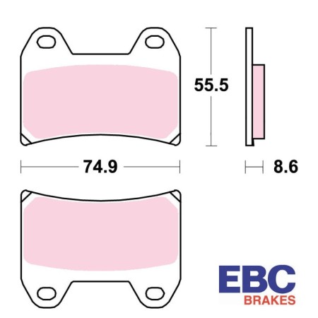 Frein - Jeu de Plaquettes - EBC - FA244HH - Suzuki - Yamaha - Aprilia - Ducati  - Brembo P4