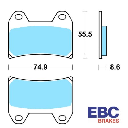 Service Moto Pieces|Frein - Jeu de Plaquettes - EBC EXTREME PRO - FA244 EPFA - Suzuki - Yamaha - Aprilia - Ducati  - Brembo P4|Plaquette|82,90 €