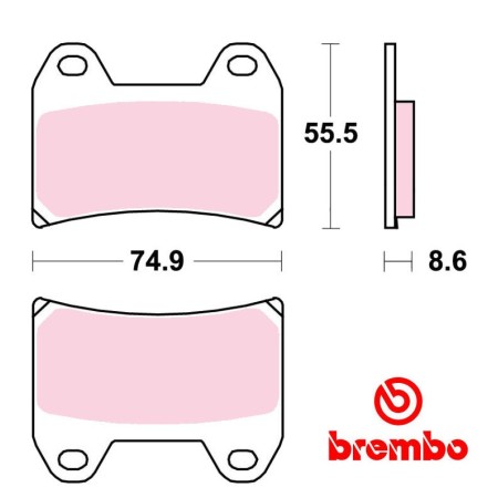 Frein - Jeu de Plaquettes - BREMBO - 07BB19SR - Suzuki - Yamaha - Aprilia - Ducati  - Brembo P4