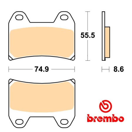 Frein - Jeu de Plaquettes - BREMBO - 07BB19SA - Suzuki - Yamaha - Aprilia - Ducati  - Brembo P4