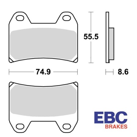 Frein - Jeu de Plaquettes - EBC - FA244 - Suzuki - Yamaha - Aprilia - Ducati  - Brembo P4