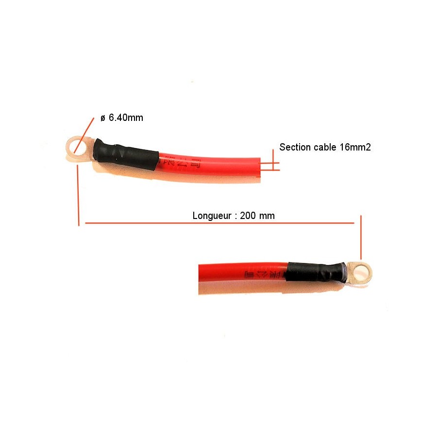 Service Moto Pieces|Batterie - Cable Noir de masse (-12v) - borne (-) 16mm2 - longueur sur mesure|Cable Batterie|0,00 €