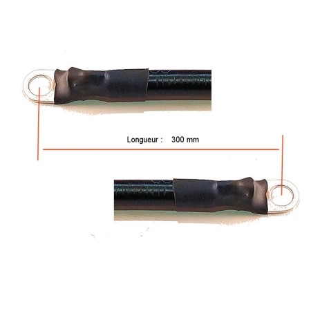 Batterie - Cable Noir de masse (-12v) - borne (-) 16mm2 - long 300mm