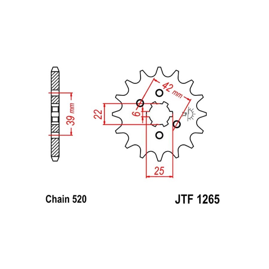 Service Moto Pieces|Transmission - Pignon - JTF 306 - 530-14 Dents - NX650|Chaine 520|17,90 €