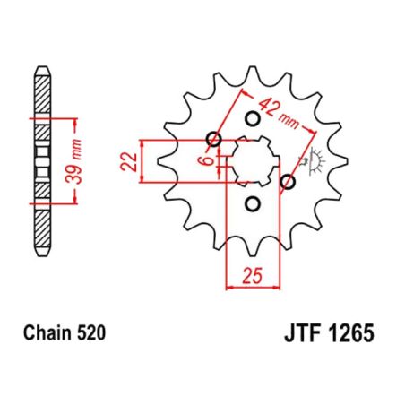 Service Moto Pieces|Transmission - Pignon - JTF-1265 - 520 - 12 Dents|Chaine 520|14,60 €
