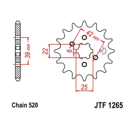 Service Moto Pieces|Transmission - Pignon - JTR436 - 15 Dents -|Chaine 520|14,50 €