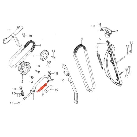 Service Moto Pieces|Distribution - Ressort de Tendeur de chaîne - "B" |Distribution|8,83 €