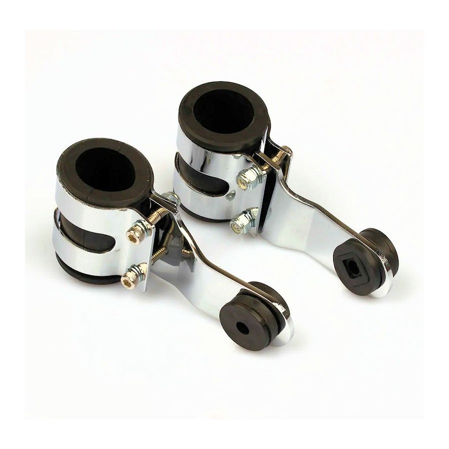 Phare - Support - Fourche ø 30-38 mm - coudé Chrome Phare - Support - Fourche ø 30-38 mm - coudé Chrome