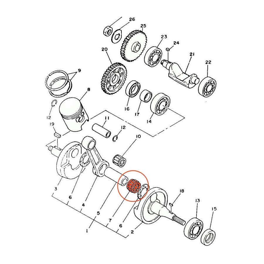 Moteur - Bielle - Roulement - 933-10422-L1 - 933-10422-C8