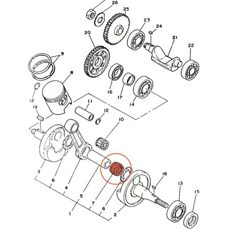 Service Moto Pieces|Moteur - Bielle - Roulement - 933-10422-L1 - 933-10422-C8|Bloc Moteur - Vilebrequin |19,90 €