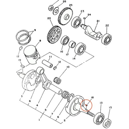 Moteur - Vilebrequin - Clavette - 902-80030-17