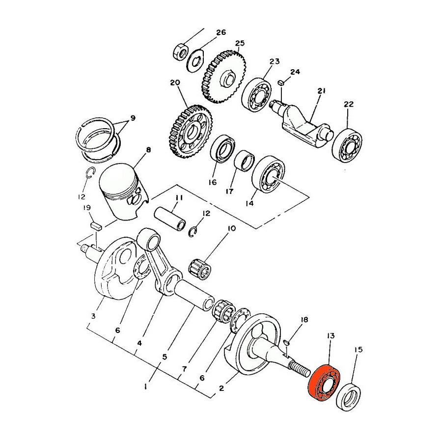 Moteur - Vilebrequin - Roulement - 933-10216-L2