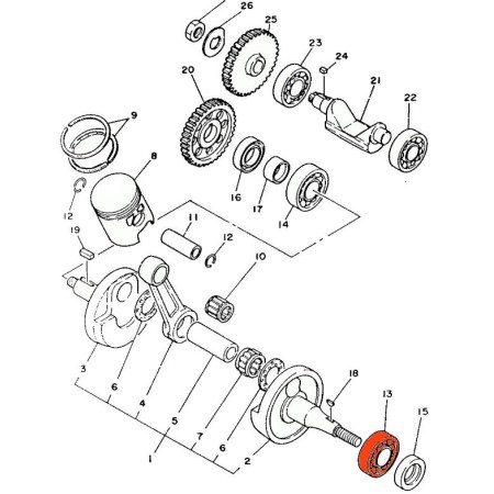 Moteur - Vilebrequin - Roulement 6205 - 933-06205-29