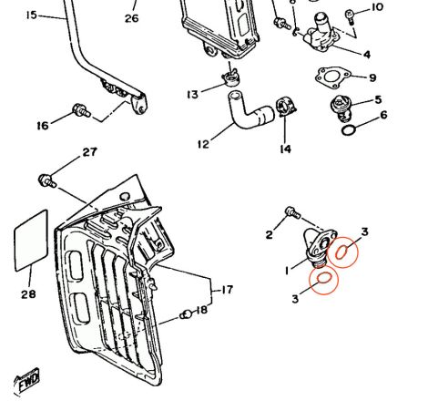 Service Moto Pieces|SR500 - (2J4) - 1978-1983 - Kit joint carburateur + membrane|Kit Yamaha|69,90 €