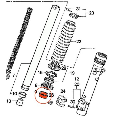 Service Moto Pieces|Fourche - Tube - Bague inferieure de glissement (x1) - de guidage - |Fourreaux + kit + joint|11,90 €