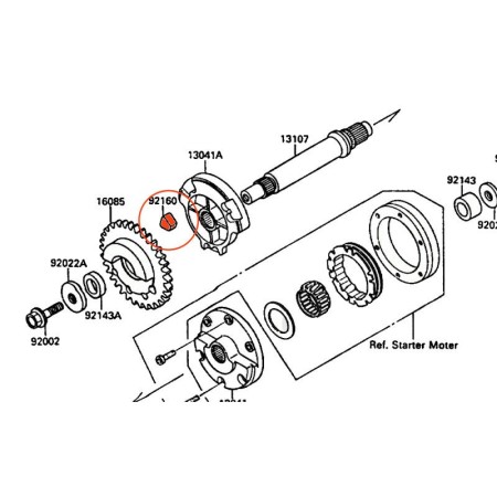 Moteur - Silent-bloc de balancier - (x1) - 92160-1024 - VN1500