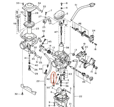 Carburateur - Vis de richesse - 51Y-14105-00 - XT600 - SRX600 - TT600 - XTZ660 (1991-...)