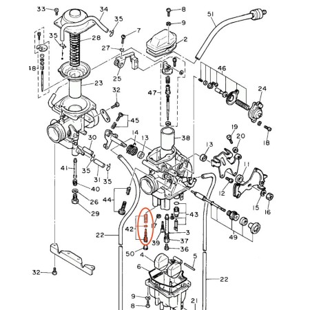 Service Moto Pieces|Carburateur - Vis de richesse - 51Y-14105-00 - XT600 - SRX600 - TT600 - XTZ660 (1991-...)|Vis de reglage|9,90 €