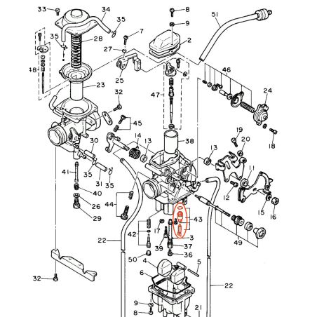 Carburateur - Pointeau + siege de carburateur - 2JN-14107-00 - XT600 - TT600 - XTZ660