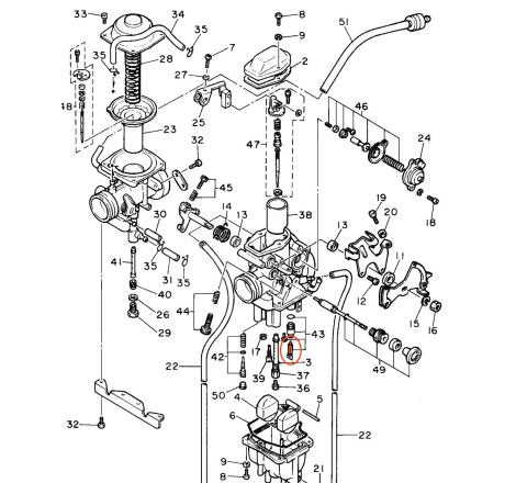 Carburateur - Pointeau - XT600 - SZR / XTZ660 .... 2JN-14107-00