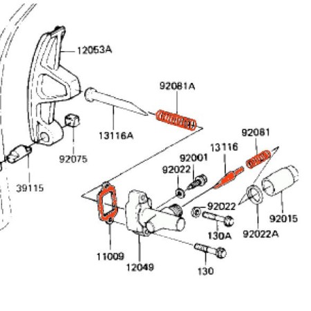 Distribution - Tendeur - Poussoir - Z650/750 - GT750 - ZR750