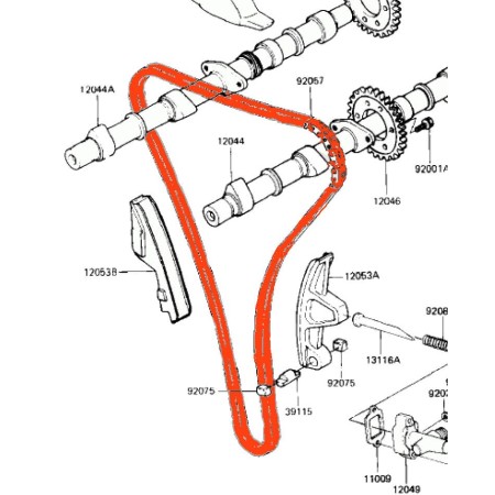 Distribution - Chaine - 82RH2015 - KZ650F2 - Fermée