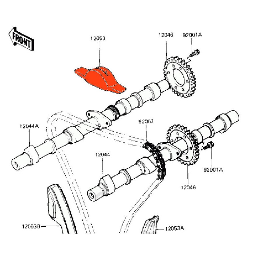 Distribution - Patin Tendeur - Superieur - 12053-1038 - KZ750....ZR750