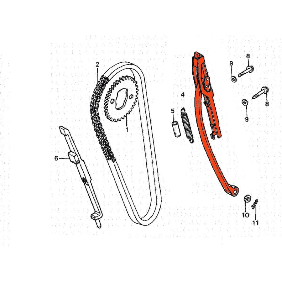 Distribution - Tendeur de Chaine - CA250 - CB250 - CM250 - CMX250