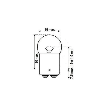 Ampoule - 6v - 10w - BA15D - "clignotant" - 2 plots