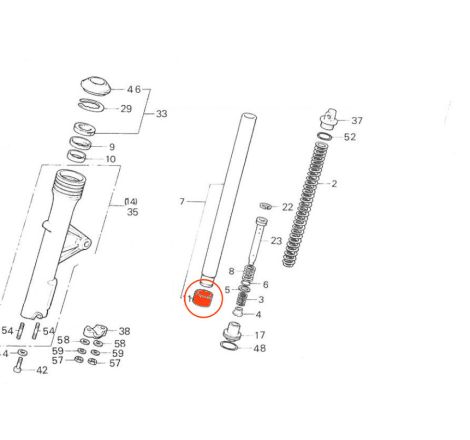 Service Moto Pieces|Fourche - Bague inferieure de glissement (x1) - Fourche - ø39 mm|Fourreaux + kit + joint|17,90 €