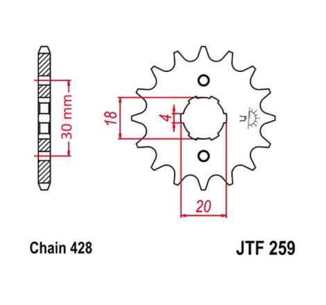 Service Moto Pieces|Transmission - pignon sortie boite - JTF 264 - 16 dents - chaine 428 - 23801-313-000|Chaine 428|10,10 €