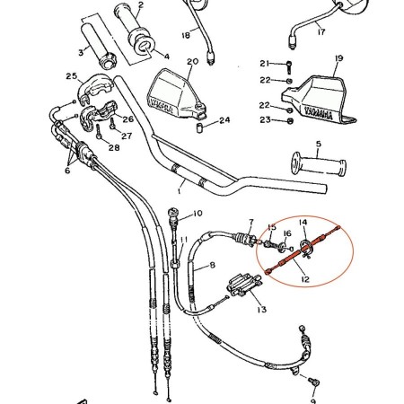 Cable - Starter - Partie Basse - 1JK-26334-00 - SRX600 - XT500Z- XT600Z