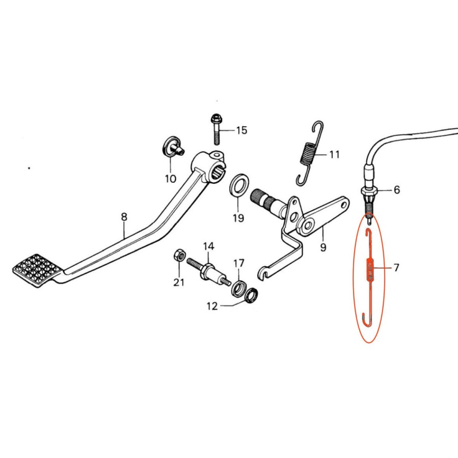 Frein - Arriere - Ressort de Contacteur - CB750F1 - CBX1000 Frein - Arriere - Ressort de Contacteur - CB750F1 - CBX1000