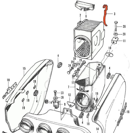 Filtre a Air - Ressort de maintien - CB500 K Four - (CB 500 Four) - 