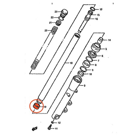 Service Moto Pieces|Fourche - Bague de glissement inferieure - 51121-03D00|Fourreaux + kit + joint|19,90 €