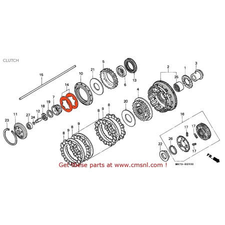 Service Moto Pieces|Embrayage - Rondelle ressort - EBC - VFR (Rc30)|Disque - Garni - Lisse |95,00 €